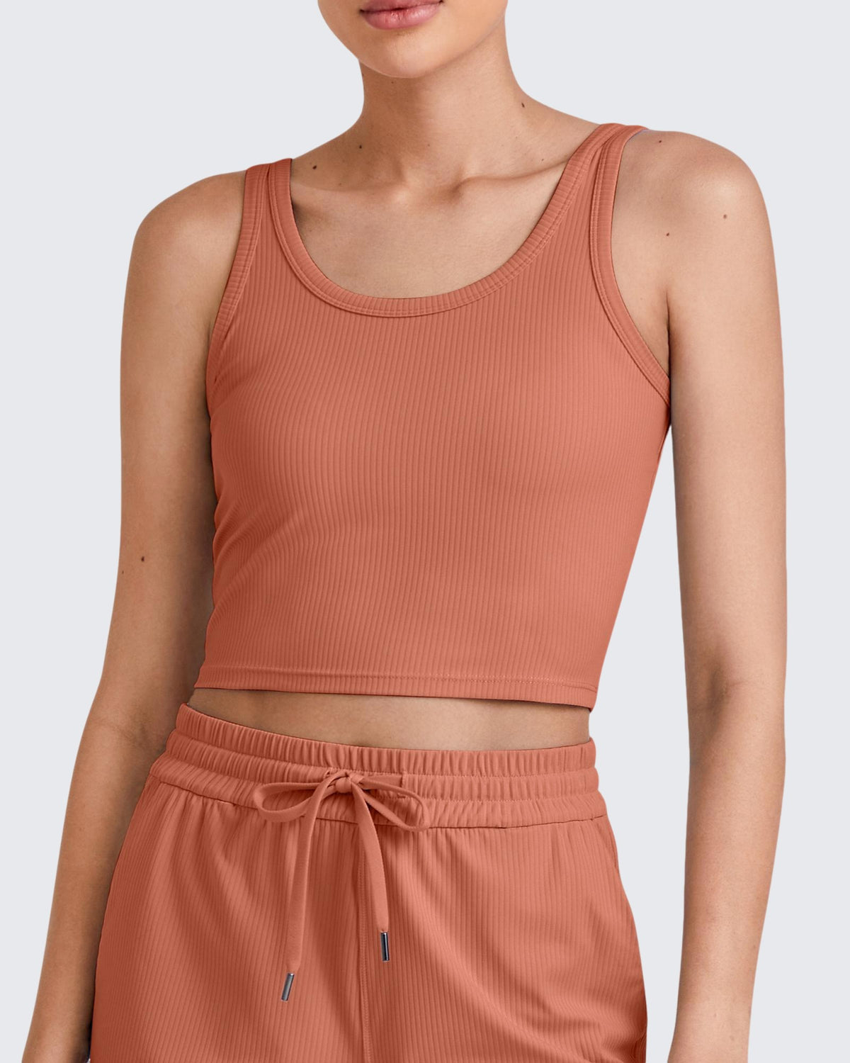 G4Free - Ribbed Slim Workout Tank Crop Tops -GF25L339AA-S