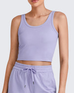 G4Free - Ribbed Slim Workout Tank Crop Tops -GF25L339AA-S