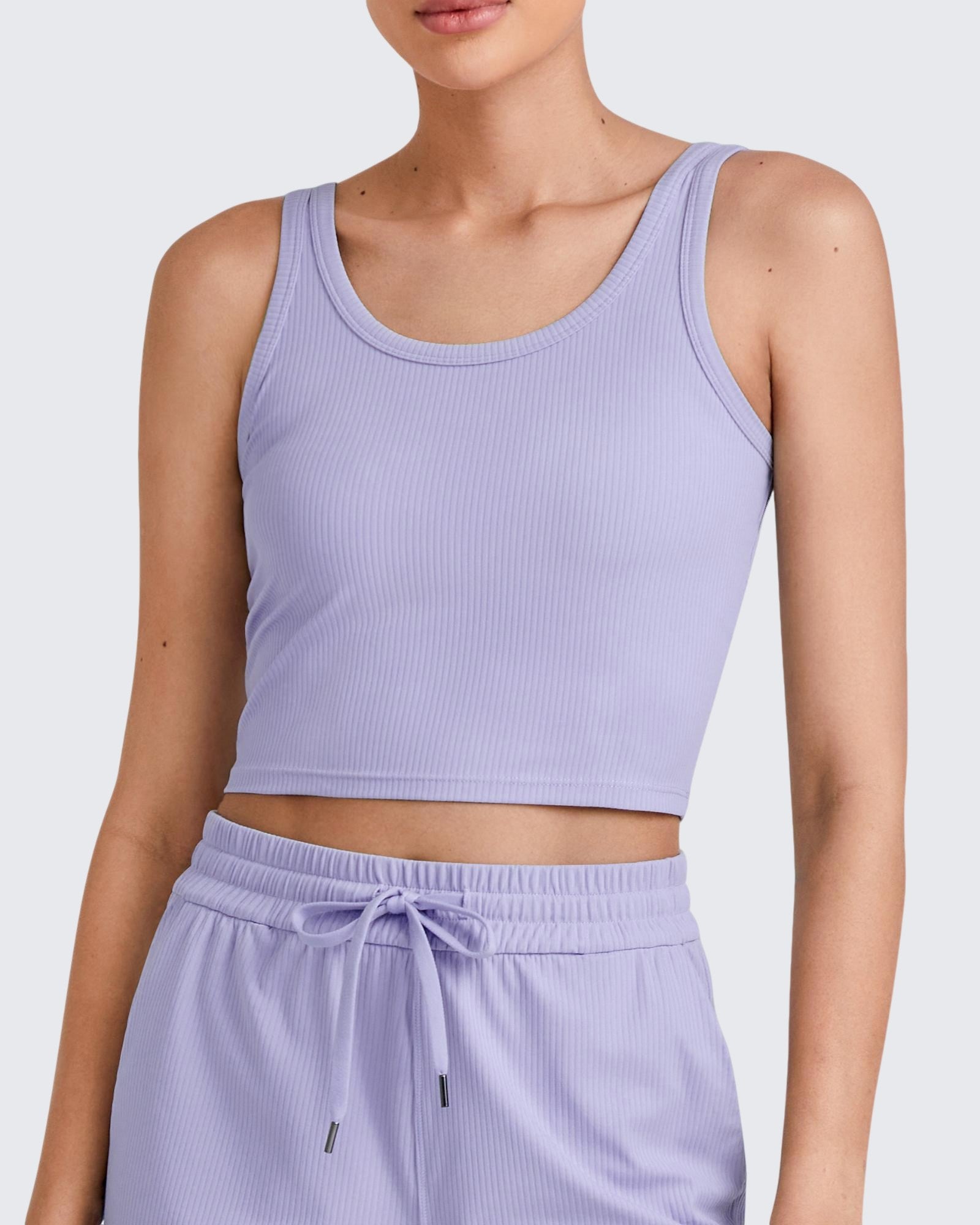 G4Free - Ribbed Slim Workout Tank Crop Tops -GF25L339AA-S