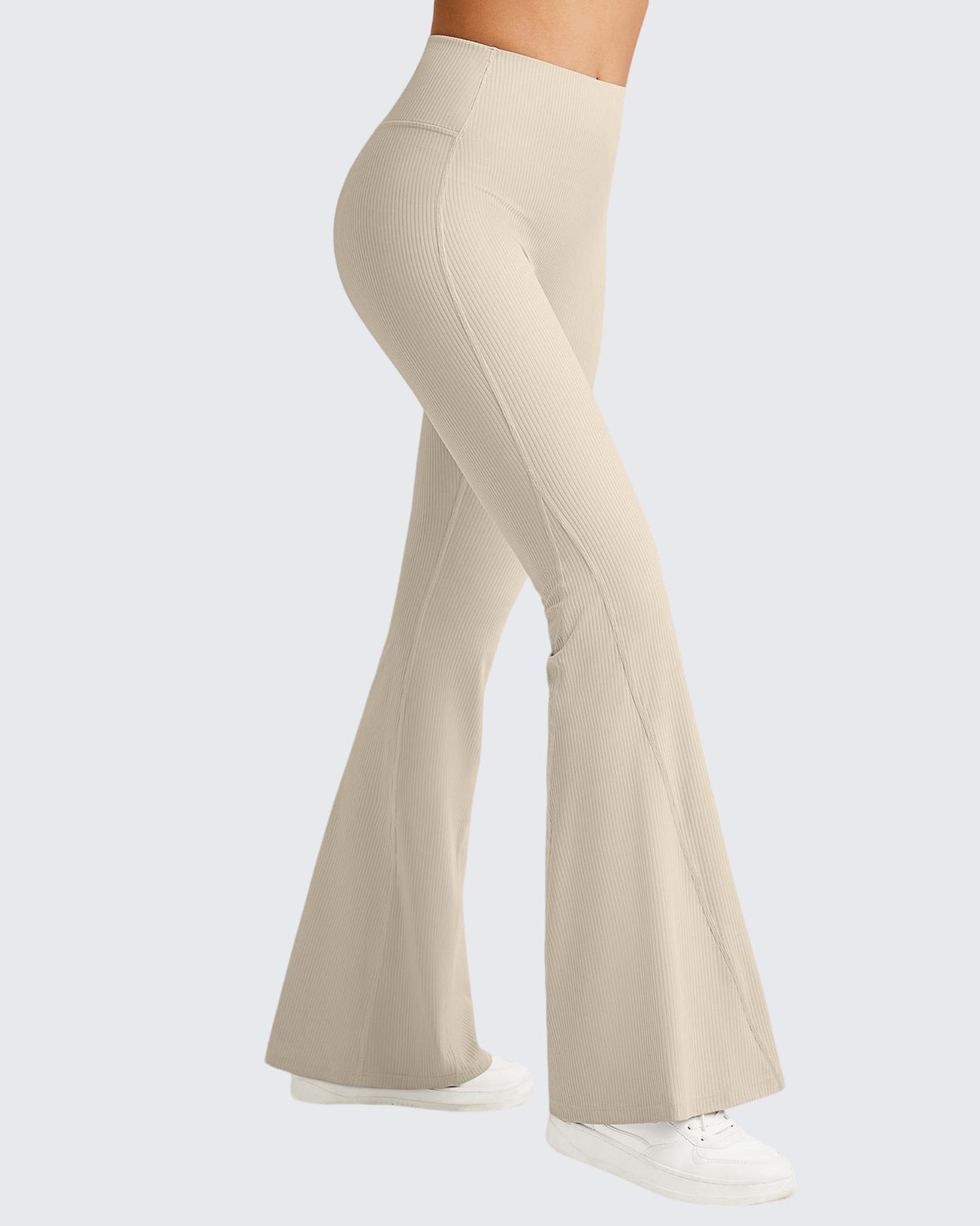 G4Free - Ribbed Tummy Control Flare Yoga Pants -GF25A407AA-S