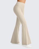 G4Free - Ribbed Tummy Control Flare Yoga Pants -GF25A407AA-S