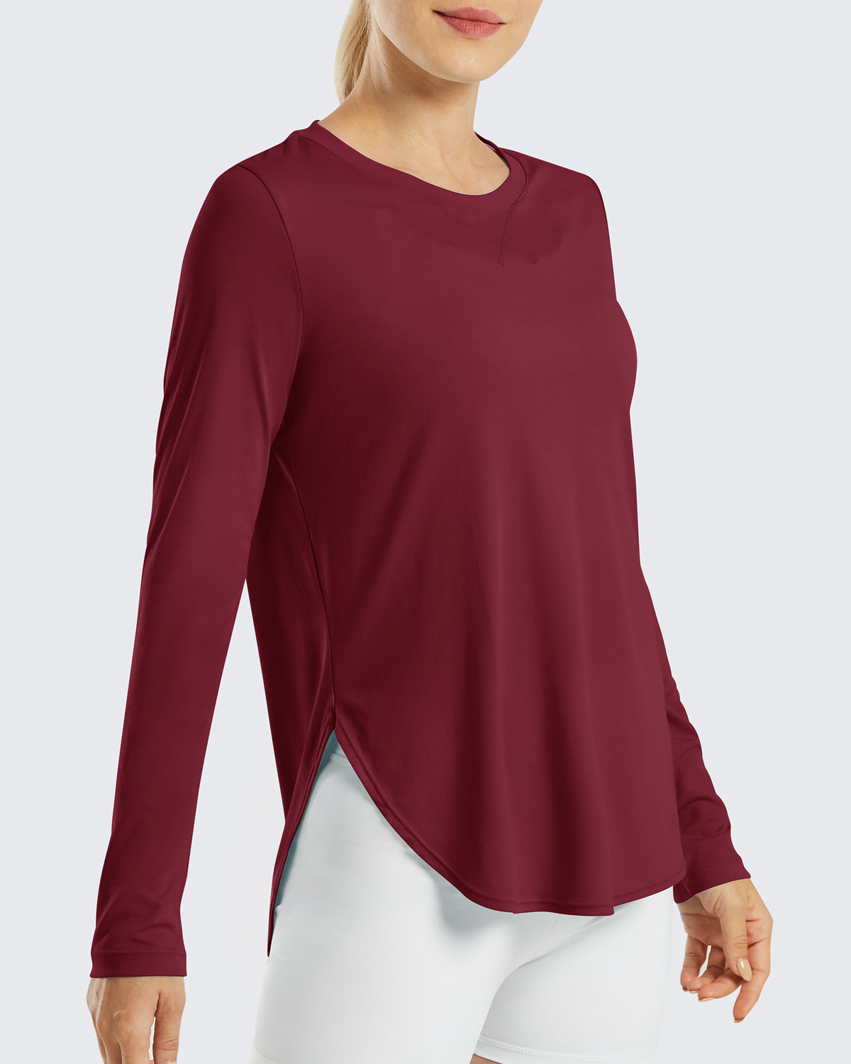 G4Free - Scoop Neck UV Sun Workout Long Sleeve Tops -GF21B003RA-S