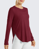 G4Free - Scoop Neck UV Sun Workout Long Sleeve Tops -GF21B003RA-S