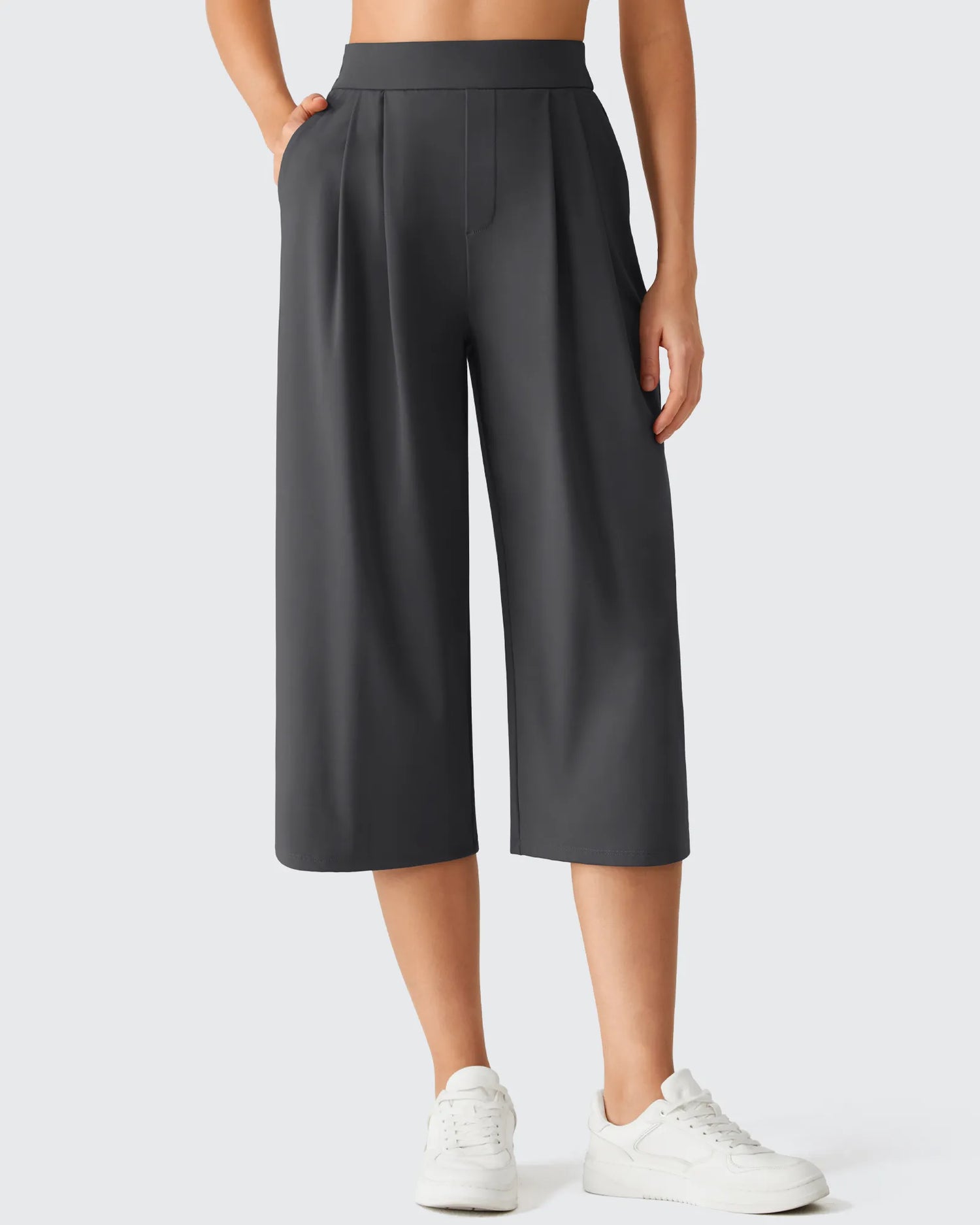 G4Free - ShiftReady Elastic Waist Wide Leg Capri Pants 18'' -GF26J897C007F-XS-GF26J897C007A-S-GF26J897C007B-M-GF26J897C007C-L-GF26J897C007D-XL