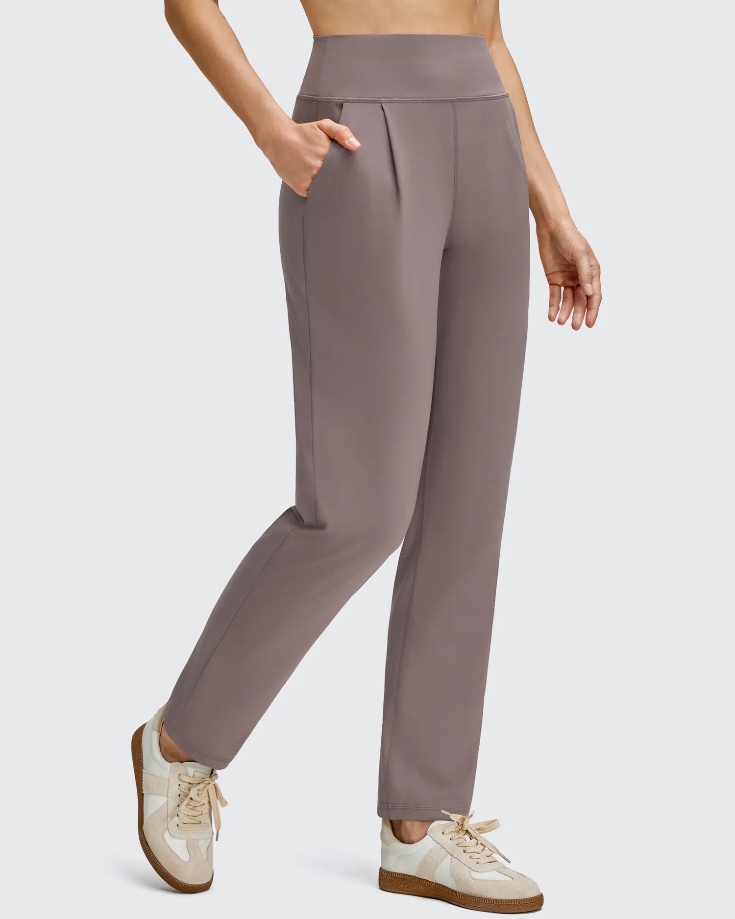 G4Free - ShiftReady Front Pleated Ankle Tapered High Waist Trousers -GF25D637CA-S