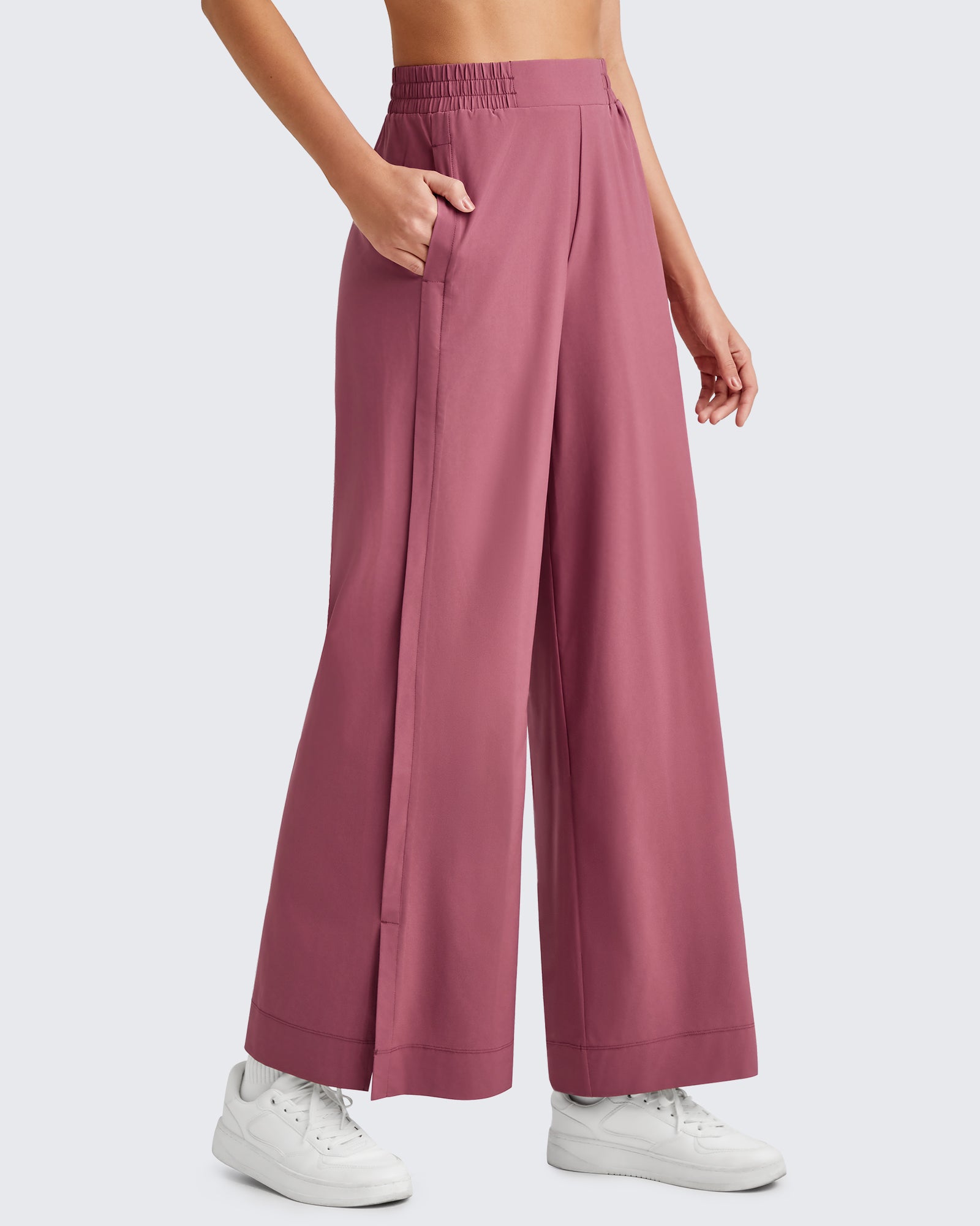 G4Free - ShiftReady Side Slit High-Rise Wide Leg Ankle Pants -GF25J403AA-S