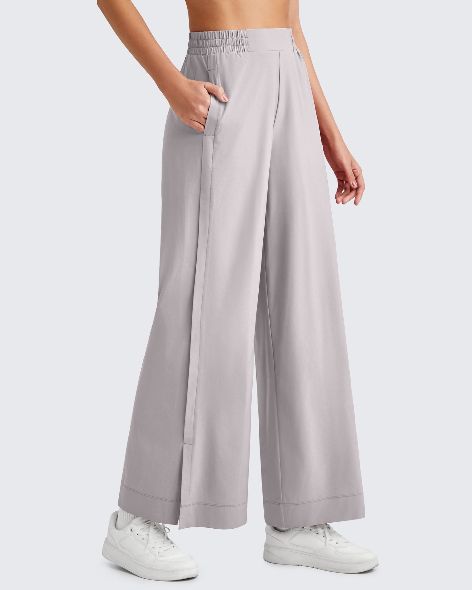 G4Free - ShiftReady Side Slit High-Rise Wide Leg Ankle Pants -GF25J403AA-S