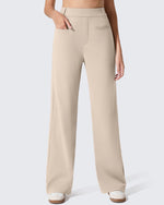 G4Free - ShiftReady Slit Pockets Elastic Waist Straight Leg Work Pants -GF25D541DF-XS