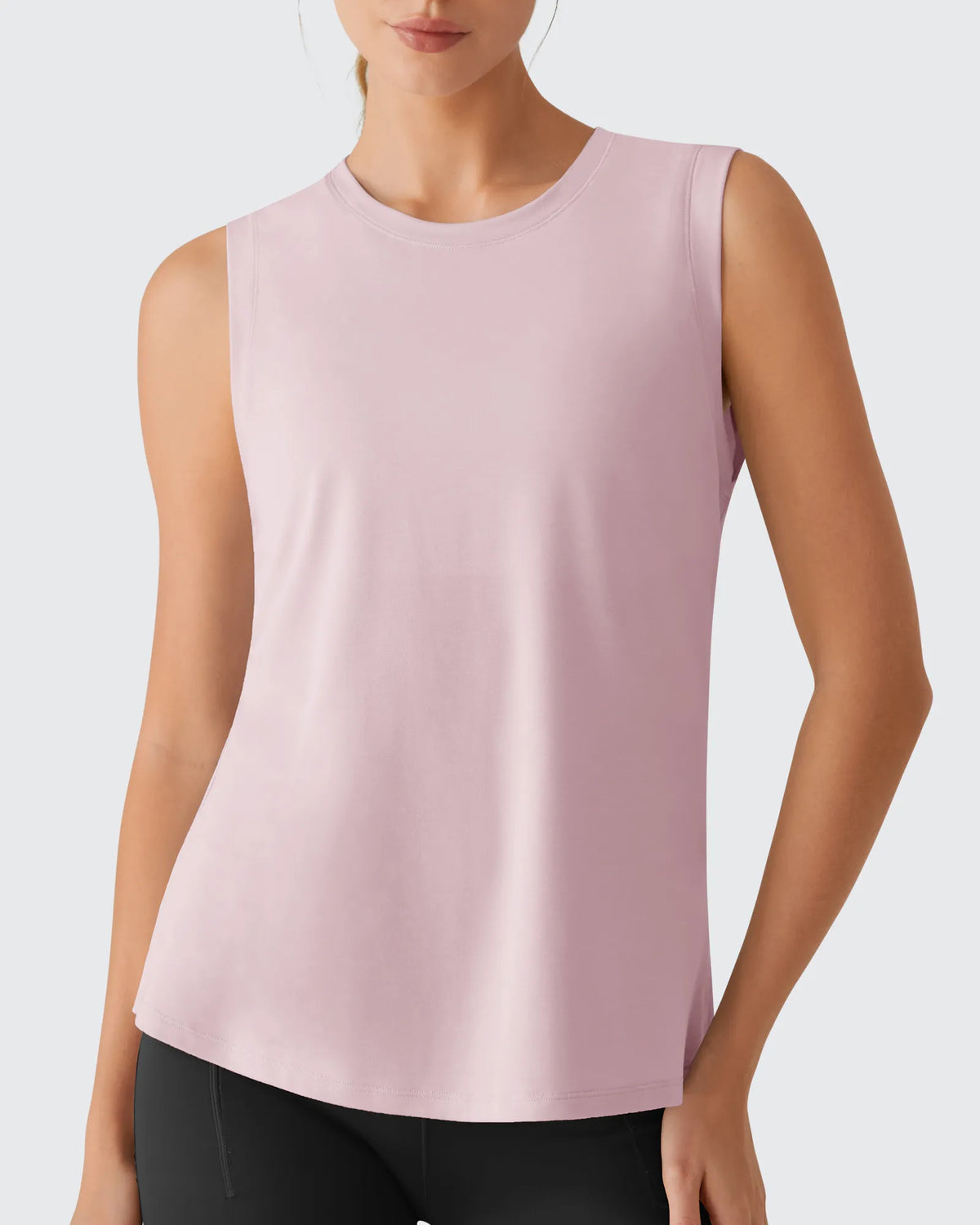 G4Free - Side Slits Loose Fit High Neck Athletic Tanks -GF26L858D016F-XS