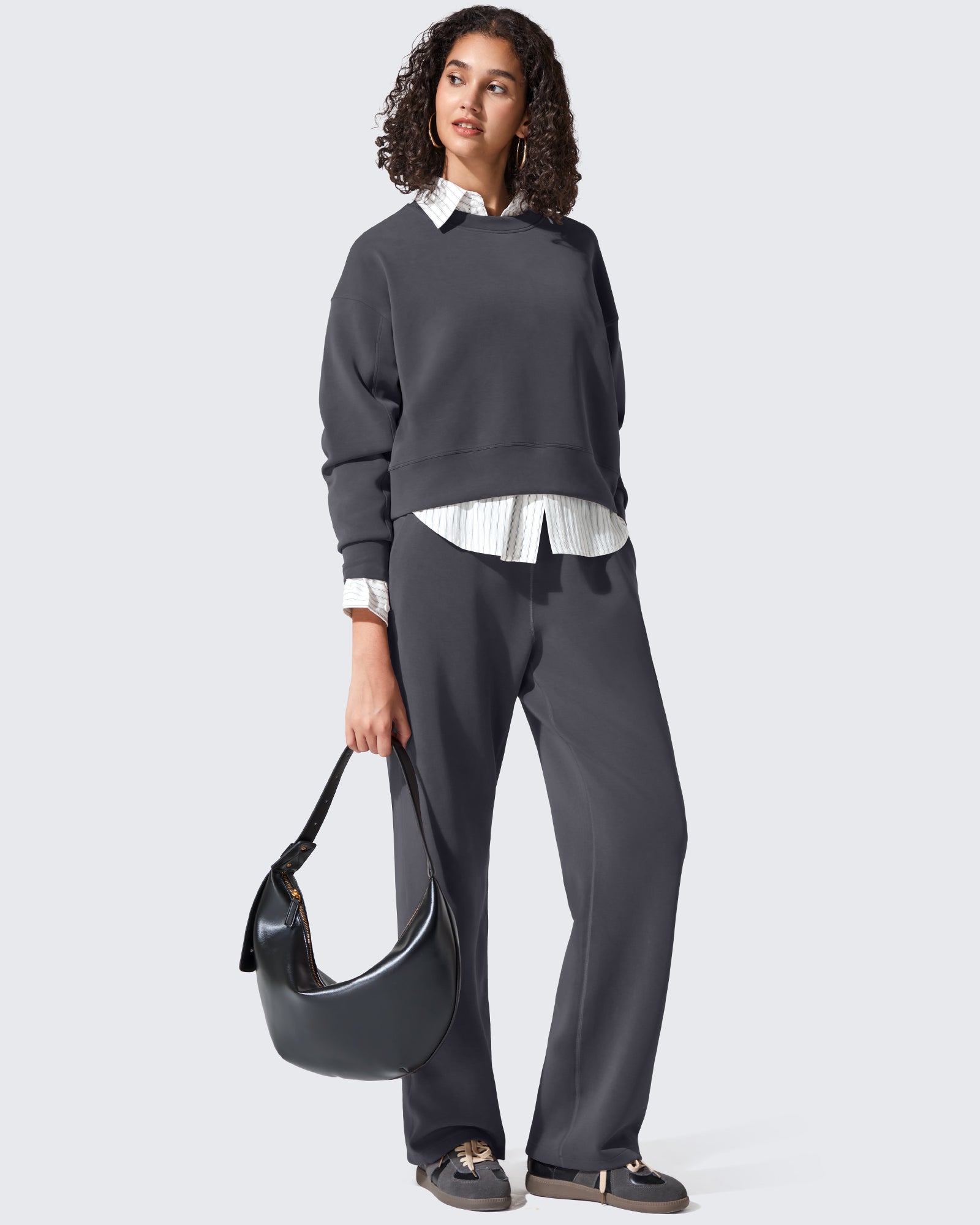 G4Free - Smoofit Crewneck Pullover Loose Sweatshirts -GF25F431AF-XS-GF25F431AA-S-GF25F431AB-M-GF25F431AC-L-GF25F431AD-XL