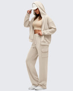 G4Free - Smoofit Drawstring Wide Leg Pockets Cargo Sweatpants -GF25J532AF-XS-GF25J533AF-XS-GF25J534AF-XS-GF25J532AA-S-GF25J533AA-S