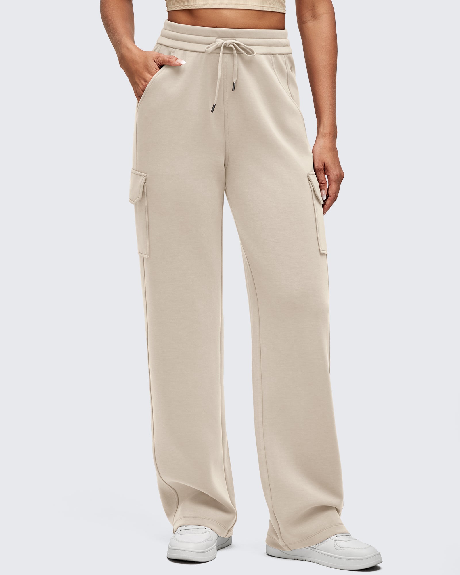 G4Free - Smoofit Drawstring Wide Leg Pockets Cargo Sweatpants -GF25J532AF-XS-GF25J533AF-XS-GF25J534AF-XS-GF25J532AA-S-GF25J533AA-S