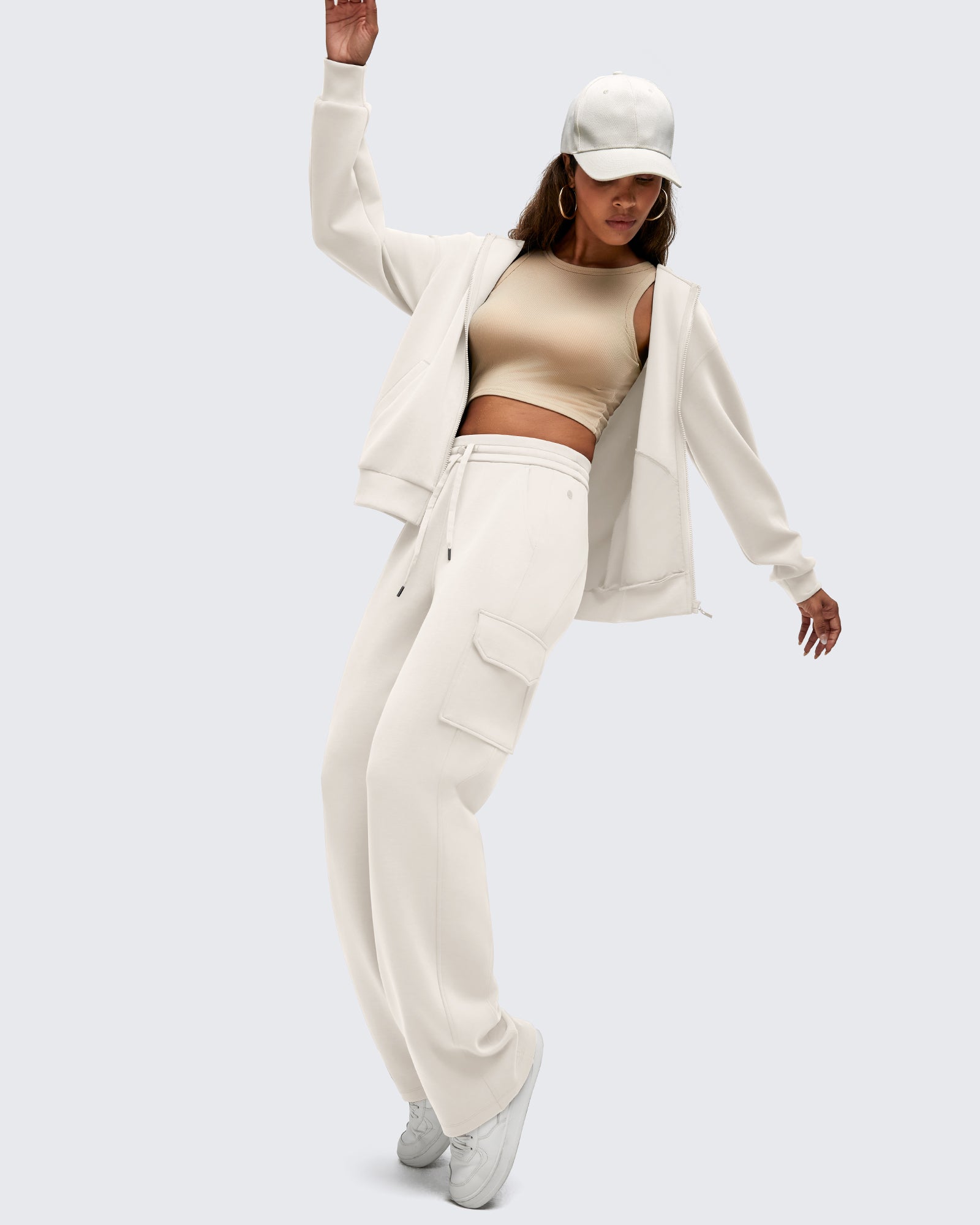 G4Free - Smoofit Drawstring Wide Leg Pockets Cargo Sweatpants -GF25J532AF-XS-GF25J533AF-XS-GF25J534AF-XS-GF25J532AA-S-GF25J533AA-S