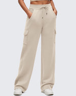 G4Free - Smoofit Drawstring Wide Leg Pockets Cargo Sweatpants -GF25J532EF-XS