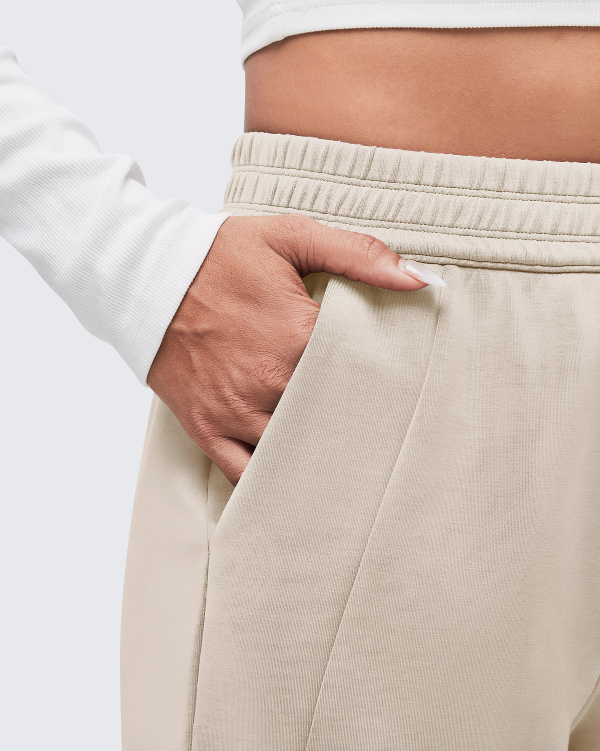 G4Free - Smoofit Elastic-Waist Wide Leg Sweatpants Petite -GF25J509AA-S