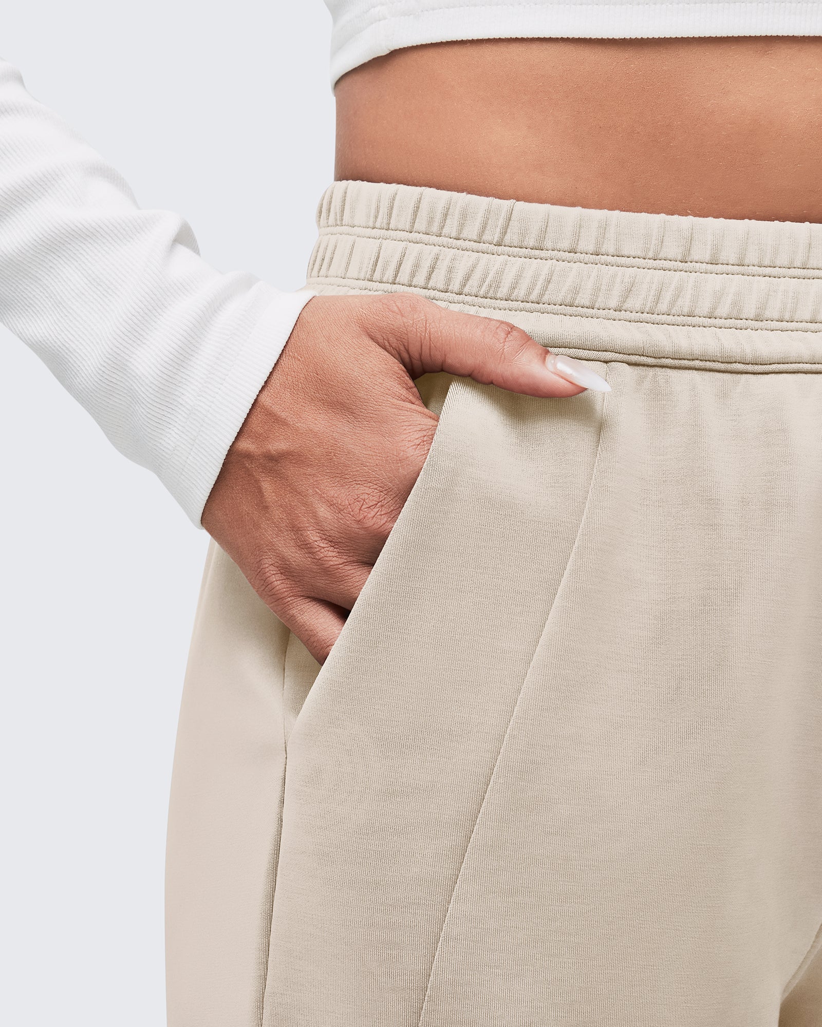 G4Free - Smoofit Elastic-Waist Wide Leg Sweatpants Petite -GF25J509AA-S