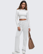 G4Free - Smoofit Elastic-Waist Wide Leg Sweatpants Petite -GF25J509AA-S-GF25J509AB-M-GF25J509AC-L-GF25J509AD-XL-GF25J509AE-XXL