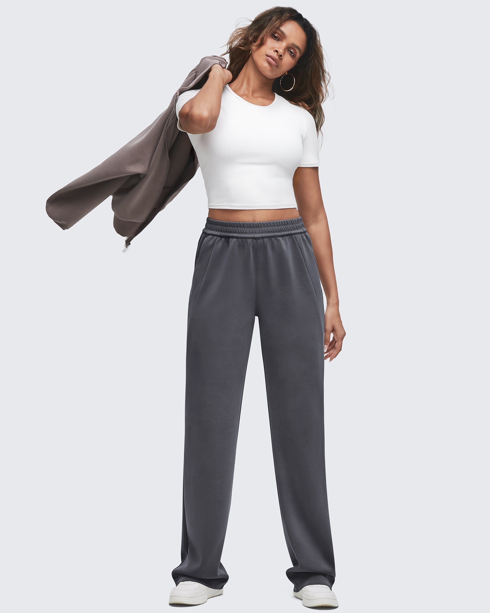 G4Free - Smoofit Elastic-Waist Wide Leg Sweatpants Petite -GF25J509AA-S-GF25J509AB-M-GF25J509AC-L-GF25J509AD-XL-GF25J509AE-XXL