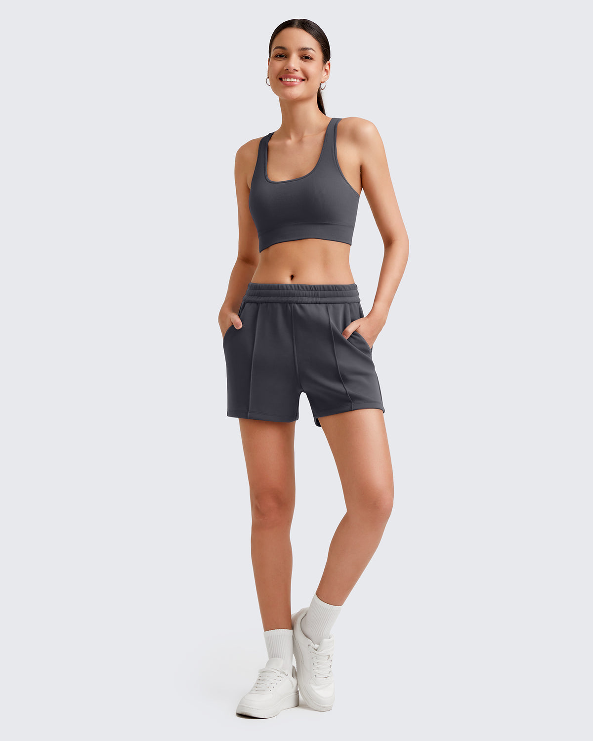 G4Free - Smoofit Front Pleats Elasticity Sweat Shorts -GF25E319AA-S-GF25E319AB-M-GF25E319AC-L-GF25E319AD-XL-GF25E319AE-XXL