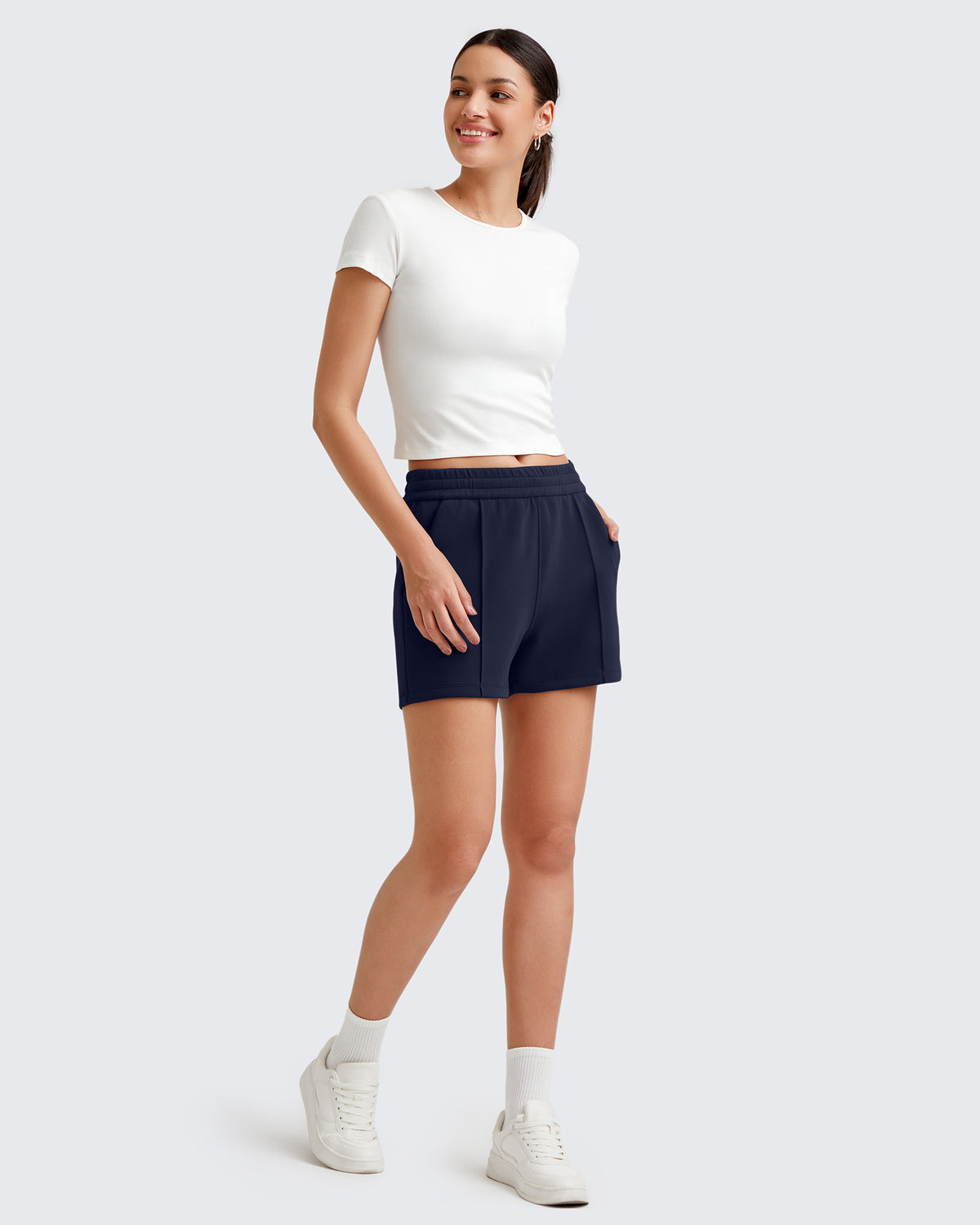 G4Free - Smoofit Front Pleats Elasticity Sweat Shorts -GF25E319AA-S-GF25E319AB-M-GF25E319AC-L-GF25E319AD-XL-GF25E319AE-XXL