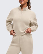 G4Free - Smoofit Half-Zip Mock Neck Long Sleeve Sweatshirts -GF25F519AA-S