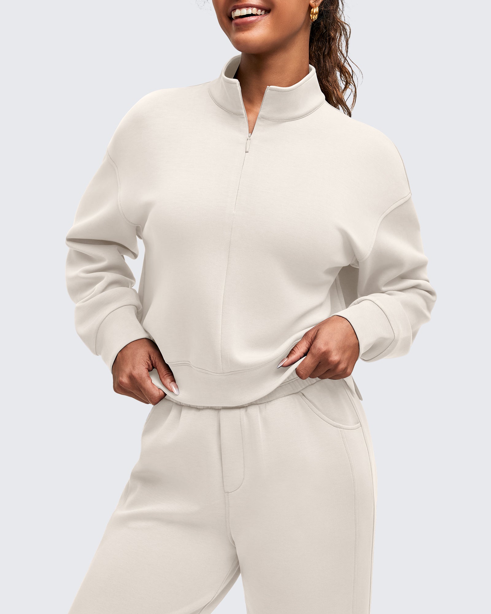 G4Free - Smoofit Half-Zip Mock Neck Long Sleeve Sweatshirts -GF25F519AA-S-GF25F519AB-M-GF25F519AC-L-GF25F519AD-XL-GF25F519AE-XXL