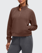 G4Free - Smoofit Half-Zip Pullover Mock Neck Pockets Sweatshirts -GF25F564BA-S