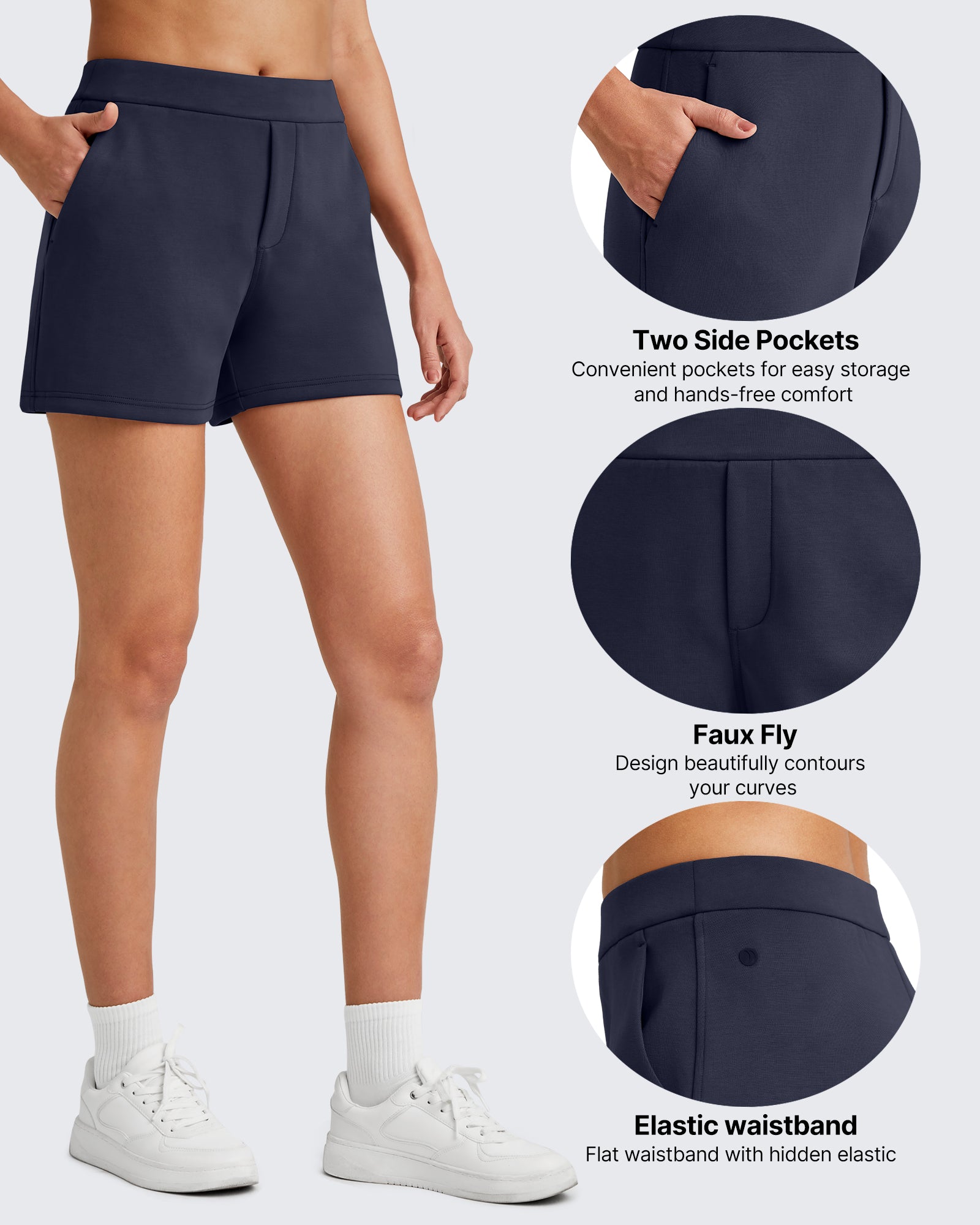 G4Free - Smoofit High Waisted Sweat Shorts 4'' -GF25E418AA-S-GF25E418AB-M-GF25E418AC-L-GF25E418AD-XL-GF25E418AE-XXL