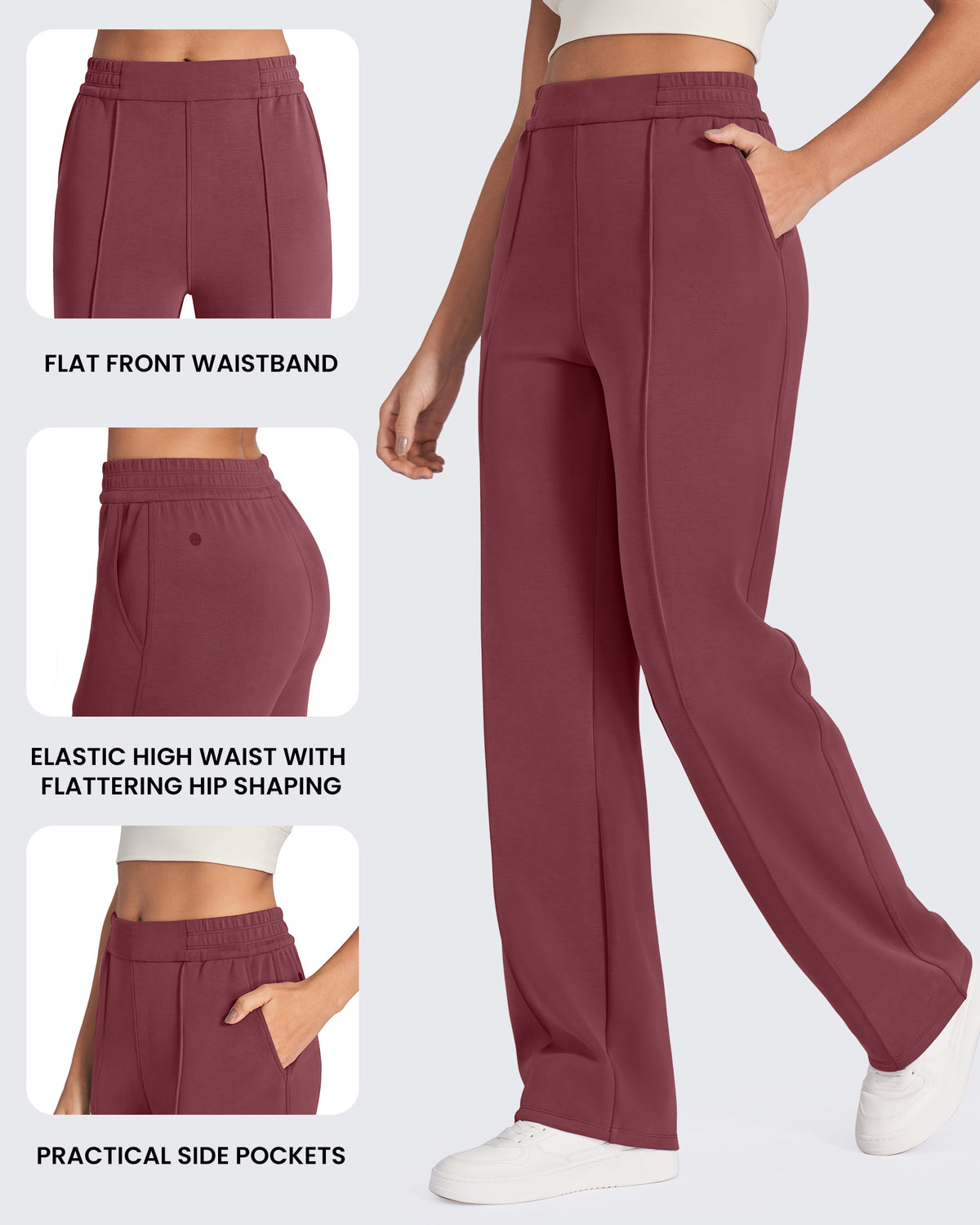 G4Free - Smoofit Loose High-Rise Elastic Dressy Pants Petite -GF24J286AF-XS-GF24J286AA-S-GF24J286AB-M-GF24J286AC-L-GF24J286AD-XL
