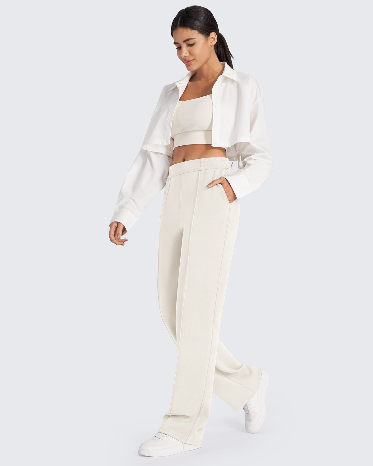 G4Free - Smoofit Loose High-Rise Elastic Dressy Pants Petite -GF24J286AF-XS-GF24J286AA-S-GF24J286AB-M-GF24J286AC-L-GF24J286AD-XL