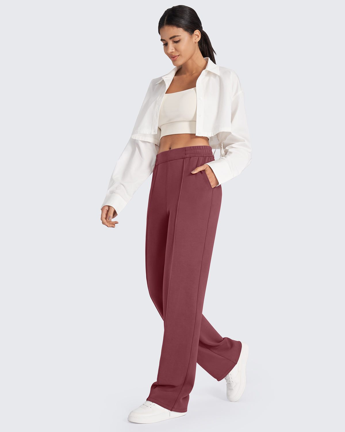 G4Free - Smoofit Loose High-Rise Elastic Dressy Pants Petite -GF24J286AF-XS