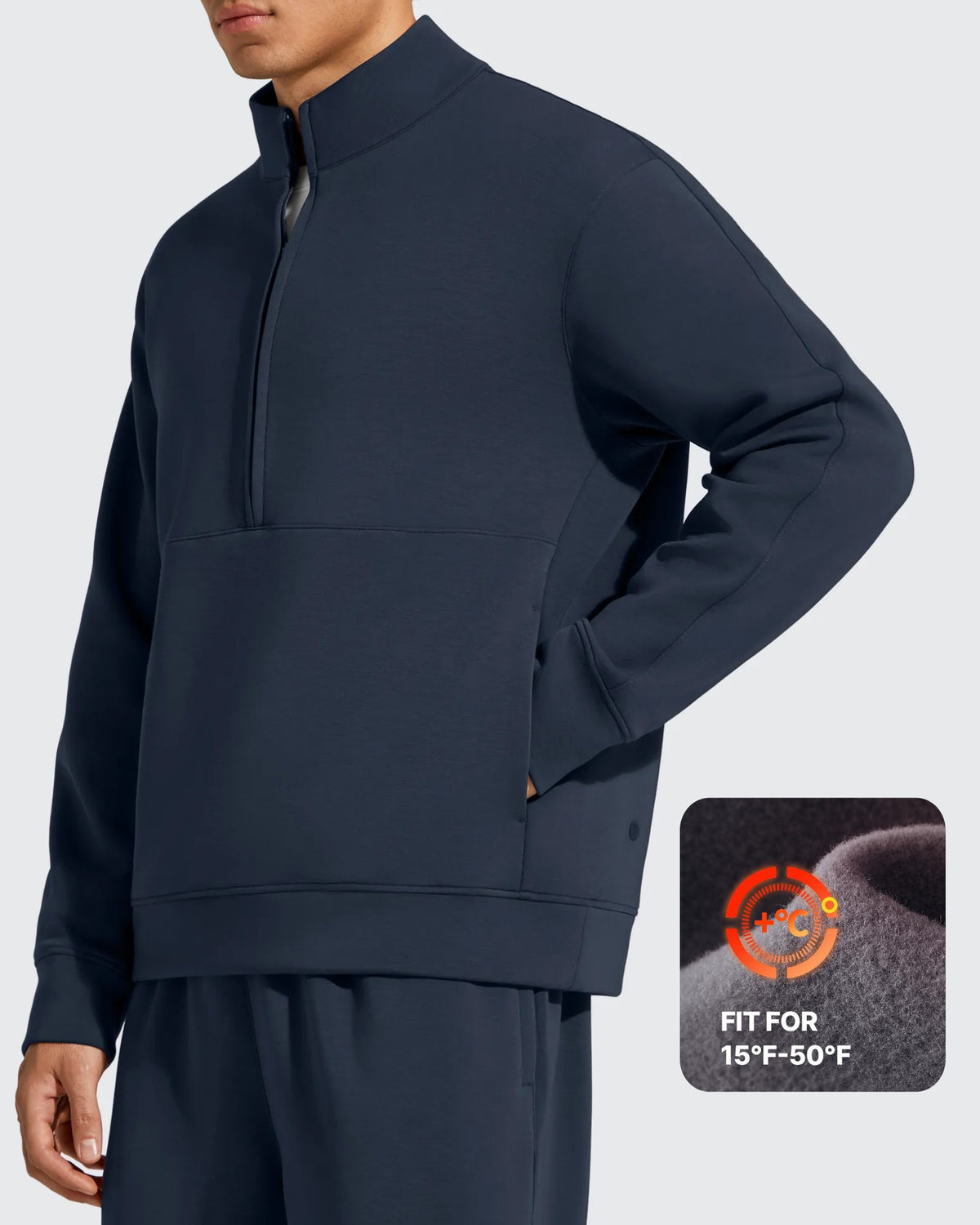 G4Free - Smoofit Men's Fleece Half Zip Pockets Mock Neck Sweatshirts -GF25FM728AA-S-GF25FM728AB-M-GF25FM728AC-L-GF25FM728AD-XL-GF25FM728AE-XXL