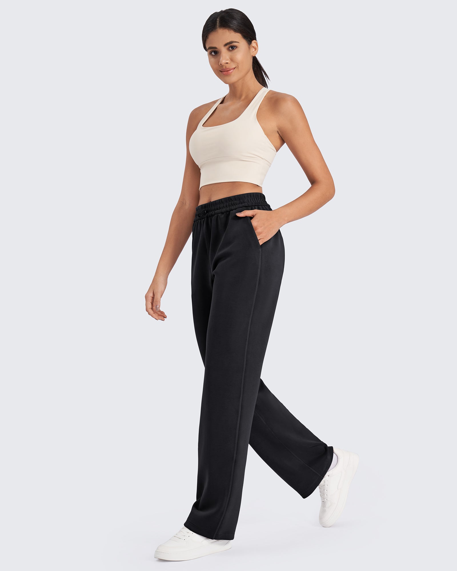 G4Free - Smoofit Mid-Waist Wide Leg Sweatpants Petite -GF24J235AA-S-GF24J235AB-M-GF24J235AC-L-GF24J235AD-XL-GF24J235AE-XXL