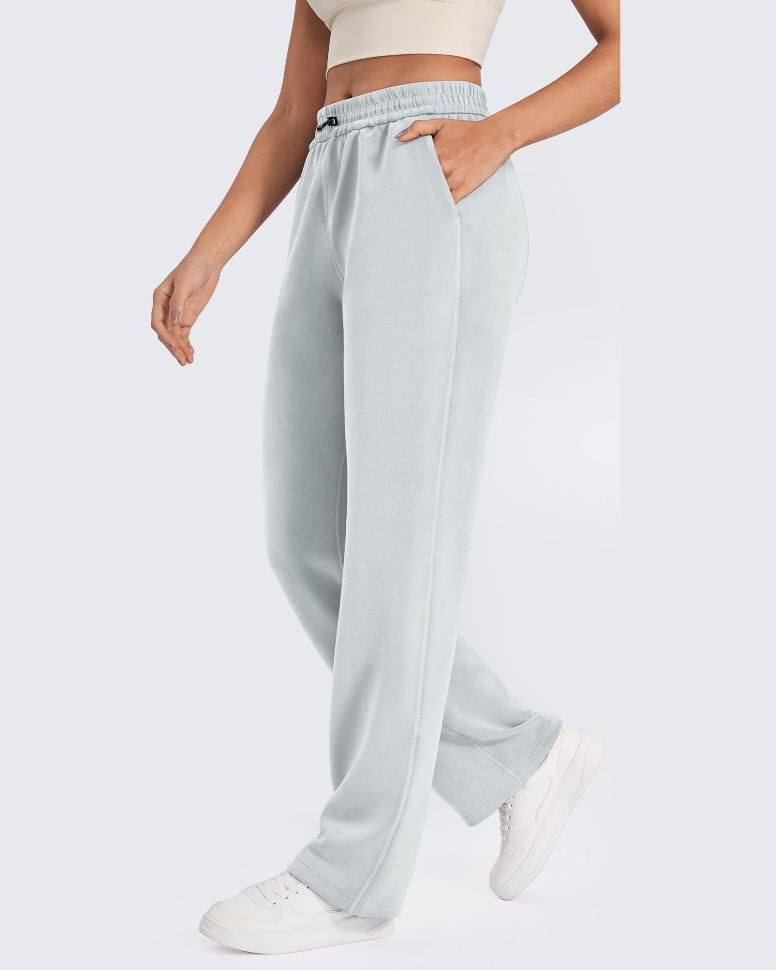 G4Free - Smoofit Mid-Waist Wide Leg Sweatpants Short -GF25J472AA-S