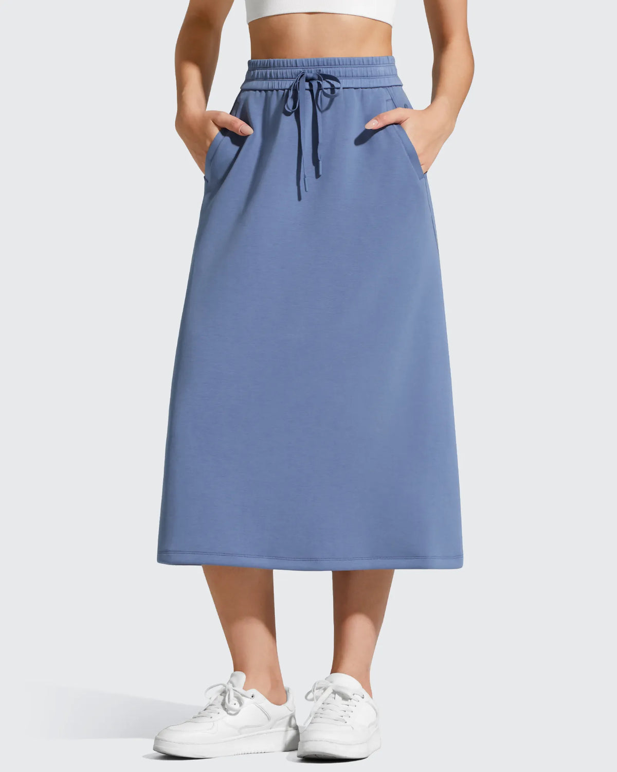 G4Free - Smoofit Midi Drawstring A-line Maxi Long Skirt -GF25S706D015A-S