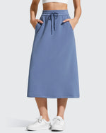 G4Free - Smoofit Midi Drawstring A-line Maxi Long Skirt -GF25S706D015A-S