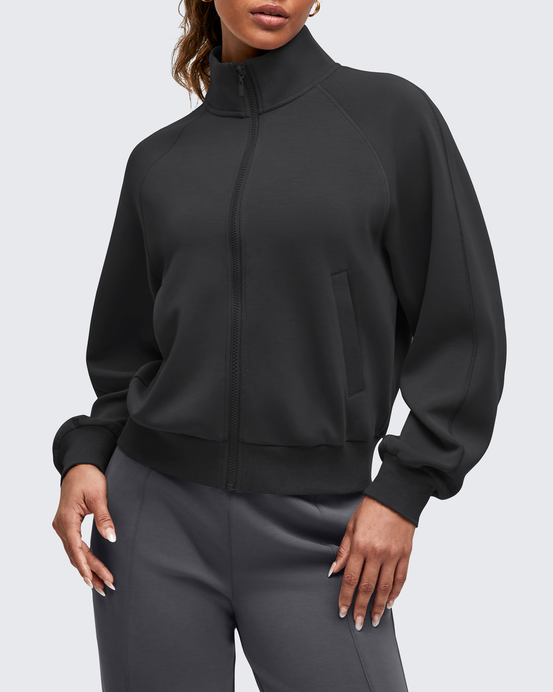 G4Free - Smoofit Mock Neck Zip Up Pockets Jackets -GF25M528EA-S-GF25M528EB-M-GF25M528EC-L-GF25M528ED-XL-GF25M528EE-XXL