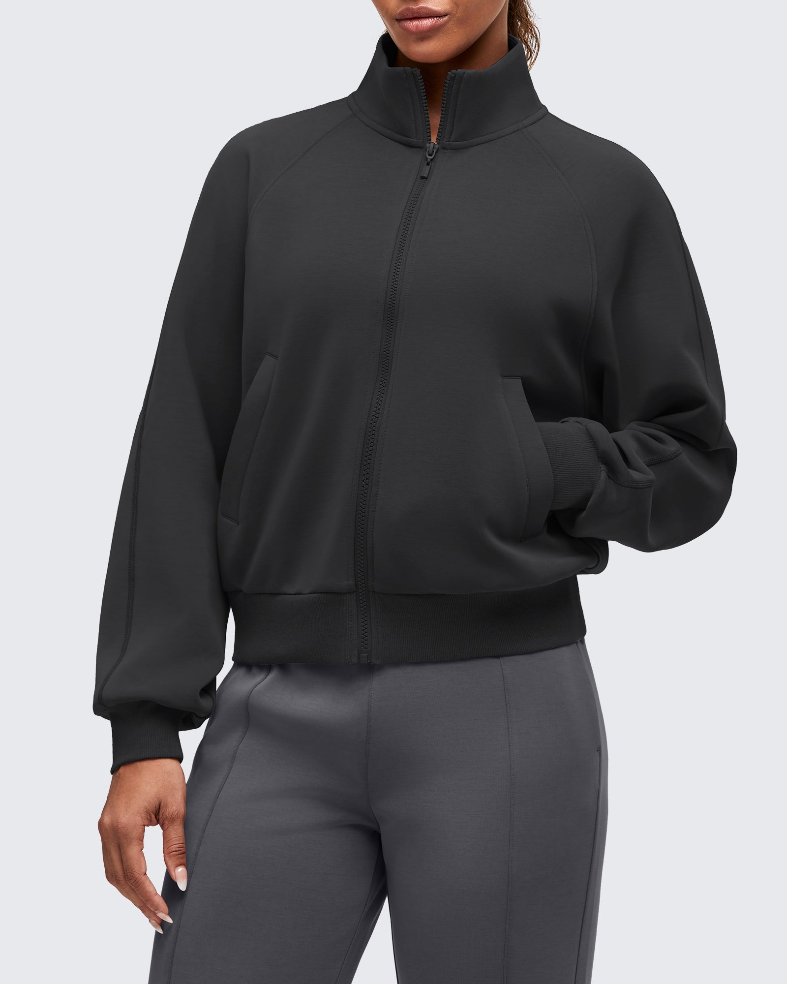 G4Free - Smoofit Mock Neck Zip Up Pockets Jackets -GF25M528EA-S-GF25M528EB-M-GF25M528EC-L-GF25M528ED-XL-GF25M528EE-XXL