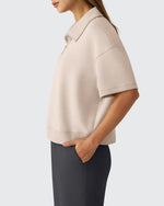 G4Free - Smoofit Modal Soft Zip Up Polo Shirts Short Sleeve -GF25K518CF-XS-GF25K518CA-S-GF25K518CB-M-GF25K518CC-L-GF25K518CD-XL