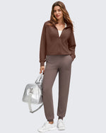 G4Free - Smoofit Modal Zip Up Mock Neck Pockets Sweatshirts -GF25M551AF-XS-GF25M551AA-S-GF25M551AB-M-GF25M551AC-L-GF25M551AD-XL