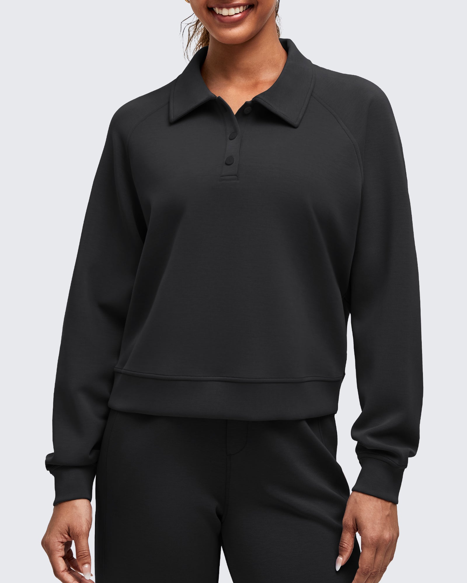 G4Free - Smoofit Polo Pullover Button Up Sweatshirts -GF25F540AF-XS