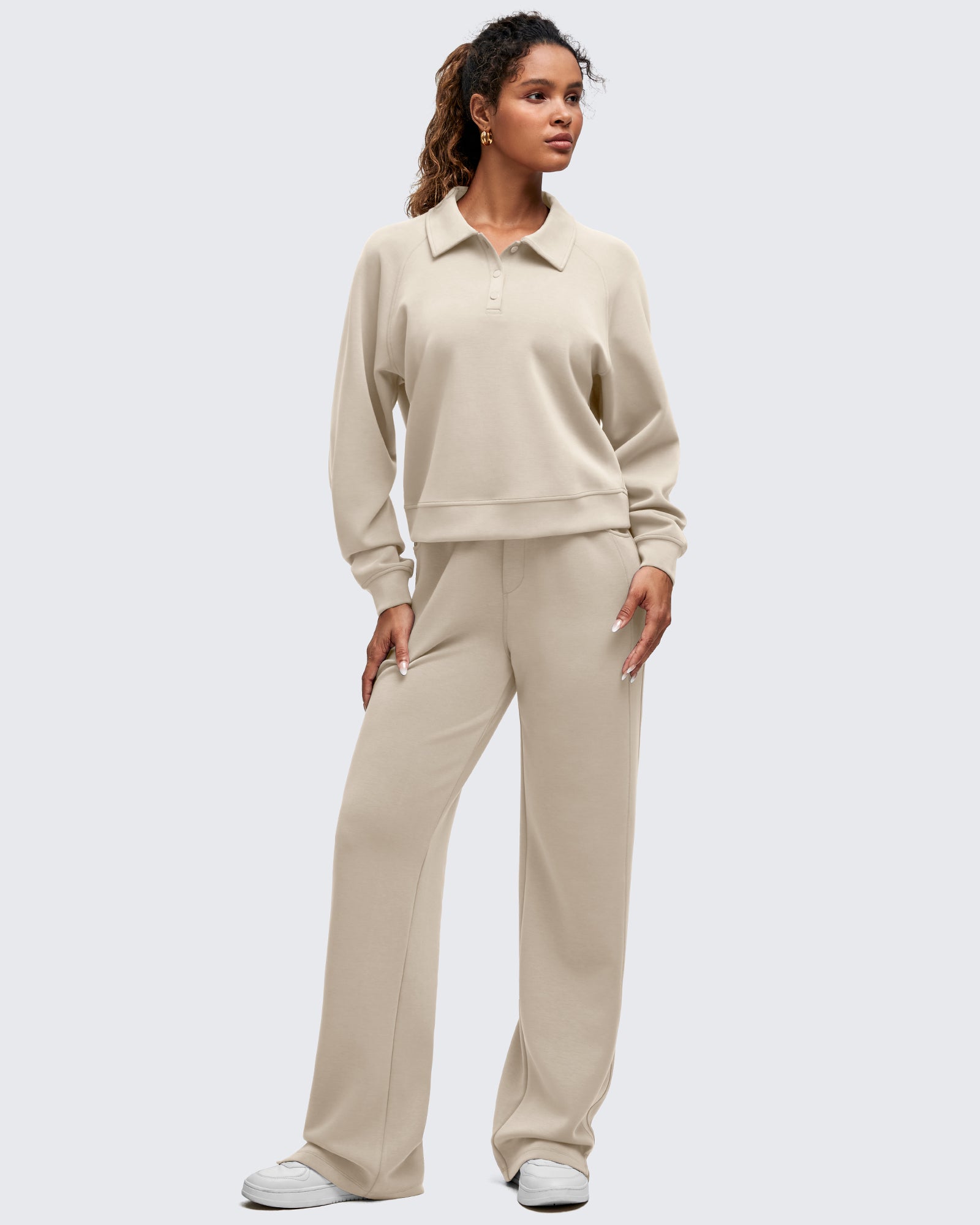 G4Free - Smoofit Polo Pullover Button Up Sweatshirts -GF25F540FF-XS-GF25F540FA-S-GF25F540FB-M-GF25F540FC-L-GF25F540FD-XL