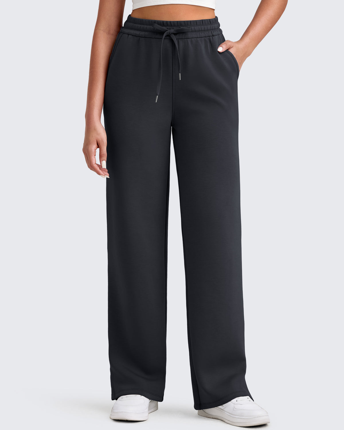 G4Free - Smoofit Side Slit Drawstring Loose Sweatpants -GF25J491AA-S-GF25J492AA-S-GF25J493AA-S-GF25J491AB-M-GF25J492AB-M