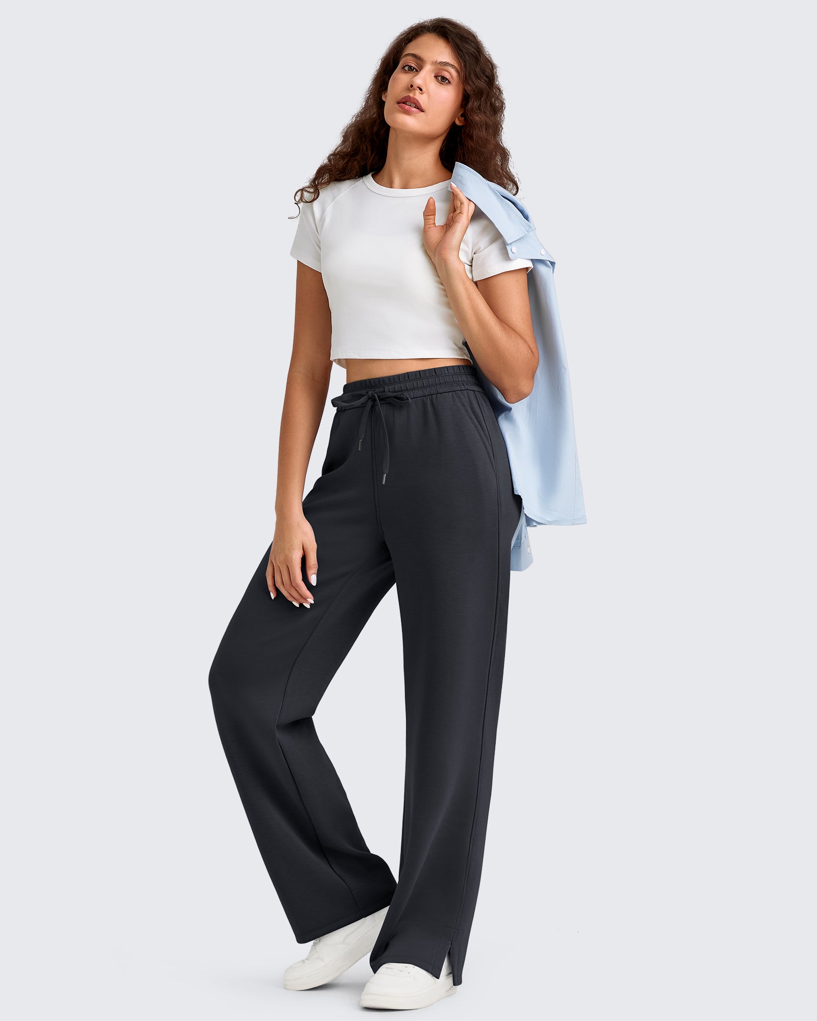 G4Free - Smoofit Side Slit Drawstring Loose Sweatpants -GF25J491AA-S-GF25J492AA-S-GF25J493AA-S-GF25J491AB-M-GF25J492AB-M