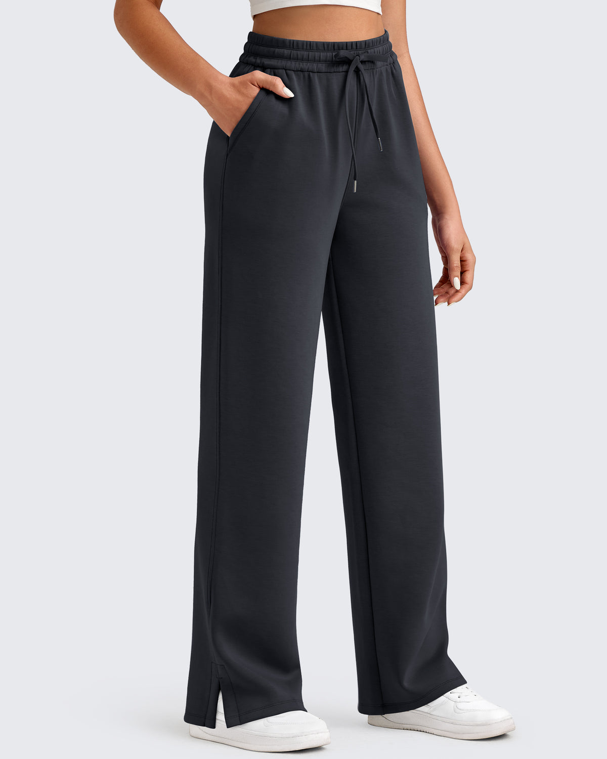 G4Free - Smoofit Side Slit Drawstring Loose Sweatpants -GF25J491AA-S-GF25J492AA-S-GF25J493AA-S-GF25J491AB-M-GF25J492AB-M