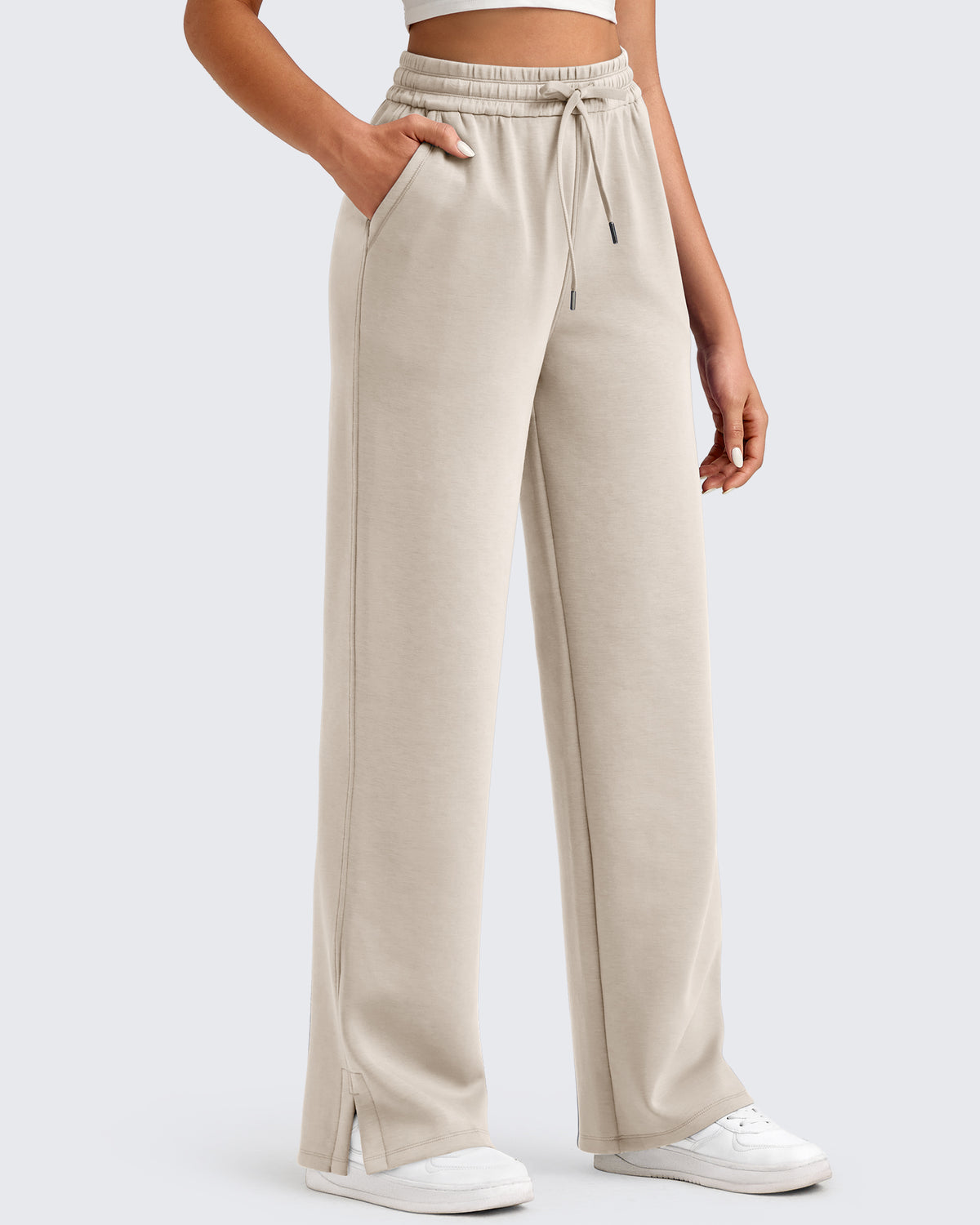 G4Free - Smoofit Side Slit Drawstring Loose Sweatpants -GF25J491AA-S-GF25J492AA-S-GF25J493AA-S-GF25J491AB-M-GF25J492AB-M