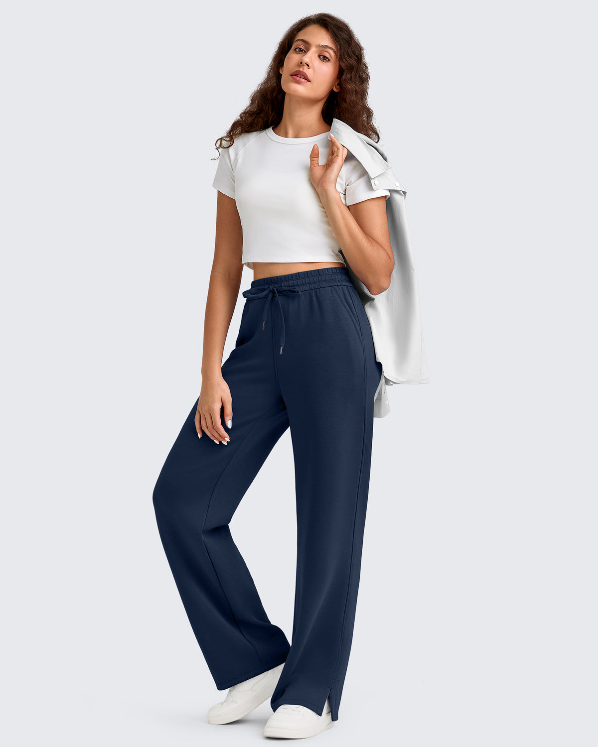 G4Free - Smoofit Side Slit Drawstring Loose Sweatpants -GF25J491AA-S-GF25J492AA-S-GF25J493AA-S-GF25J491AB-M-GF25J492AB-M