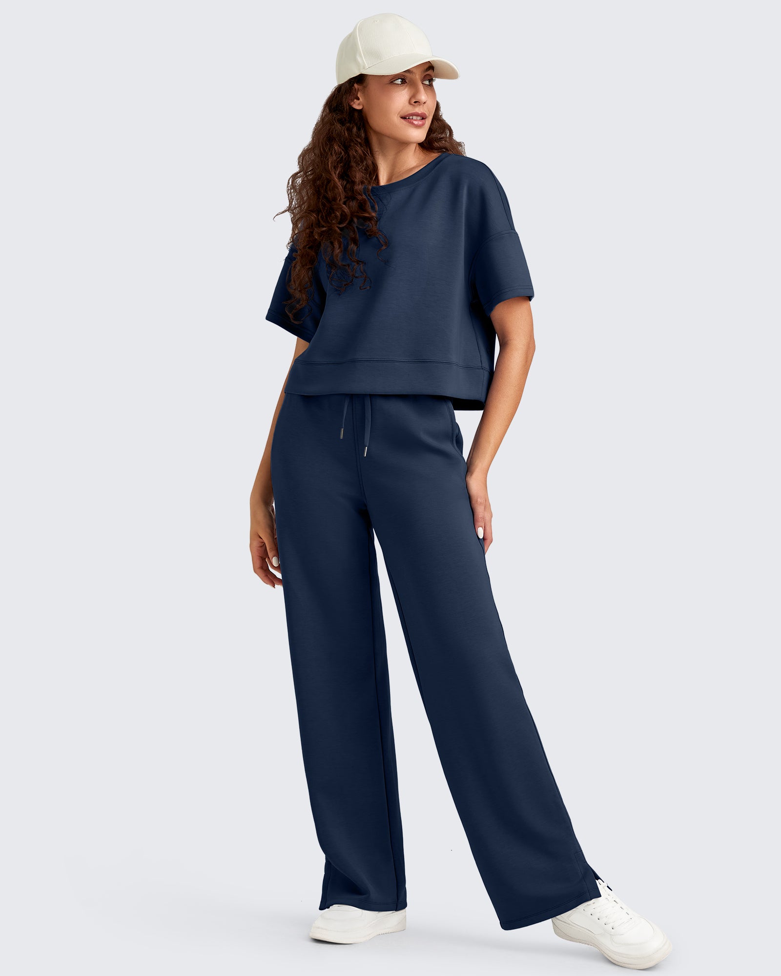 G4Free - Smoofit Side Slit Drawstring Loose Sweatpants -GF25J491AA-S-GF25J492AA-S-GF25J493AA-S-GF25J491AB-M-GF25J492AB-M