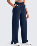 G4Free - Smoofit Side Slit Drawstring Loose Sweatpants -GF25J491AA-S-GF25J492AA-S-GF25J493AA-S-GF25J491AB-M-GF25J492AB-M