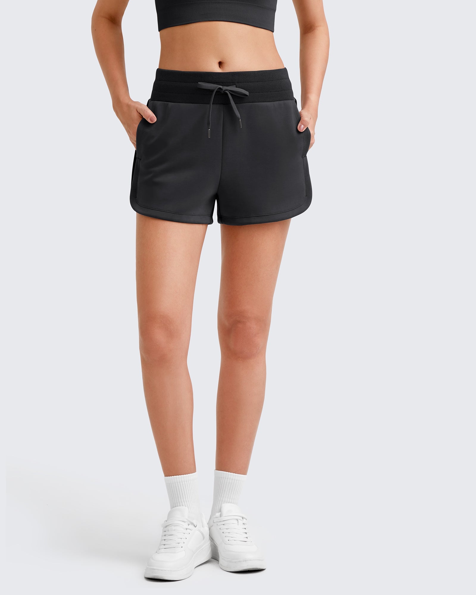 G4Free - Smoofit Side Slit Drawstring Sweat Shorts -GF25E341AA-S-GF25E341AB-M-GF25E341AC-L-GF25E341AD-XL-GF25E341AE-XXL
